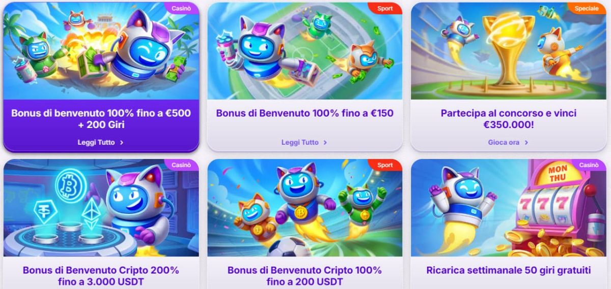 Bonus RoboCat Casino: pacchetto benvenuto e promozioni attive image 1